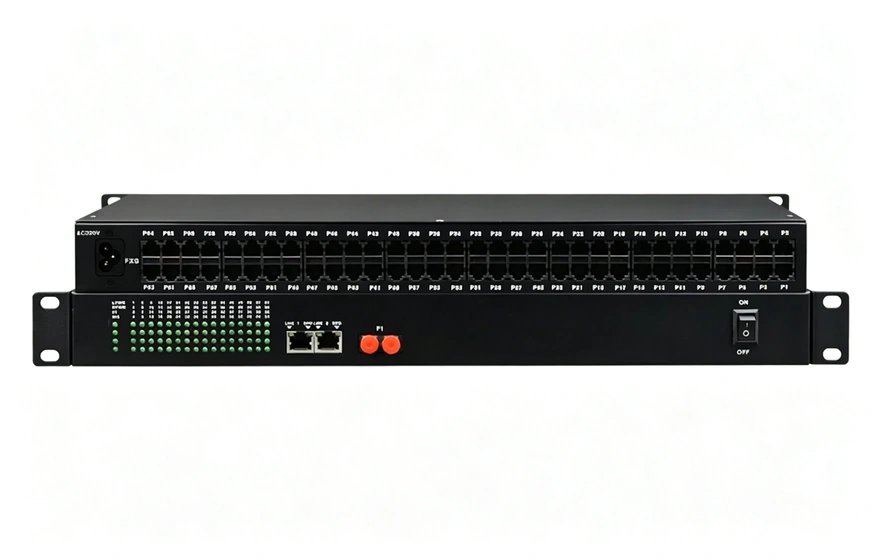 64路电话（RJ11）+2路百兆以太网 电话光端机