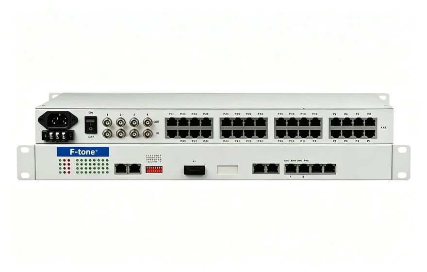 32路电话+8E1+4GE+4路串口 电话光端机(19英寸1U)