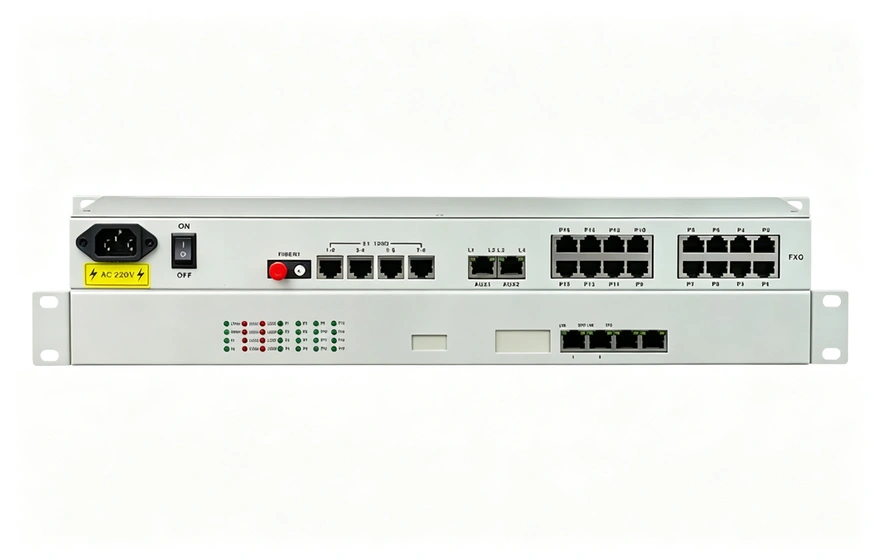 16路电话+8E1+4FE+4路串口 光端机(19英寸1U)