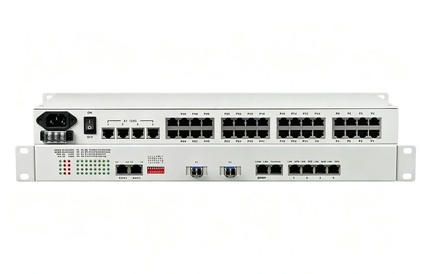 30路电话+4E1+4FE+4RS232光端机(19英寸1U)