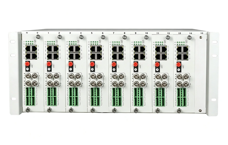 4路视频+4路千兆网络+开关量+串口+电话光端机 专用光端机